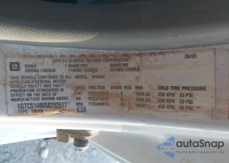 2005 GMC Canyon Sl from USA, damaged, VIN 1GTCS148658292517